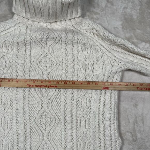 Polo Ralph Lauren Cable Knit Turtleneck Sweater Womens Size XS Beige Wool Blend - Picture 7 of 8